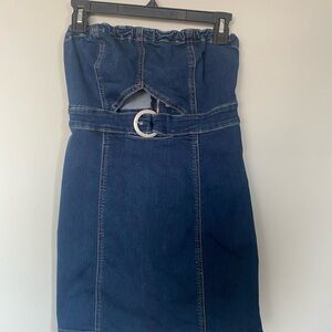 Free People Blue Denim Mini Dress